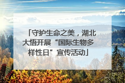 守护生命之美，湖北大悟开展“国际生物多样性日”宣传活动