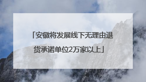 安徽将发展线下无理由退货承诺单位2万家以上