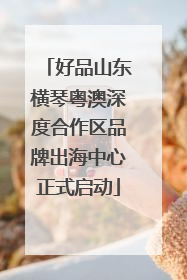 好品山东横琴粤澳深度合作区品牌出海中心正式启动