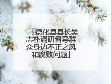德化县县长吴志朴调研督导群众身边不正之风和腐败问题