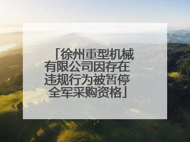 徐州重型机械有限公司因存在违规行为被暂停全军采购资格