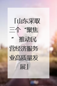 山东采取三个“聚焦” 推动民营经济服务业高质量发展