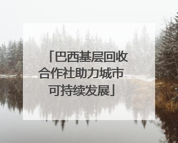 巴西基层回收合作社助力城市可持续发展