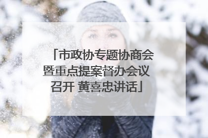 市政协专题协商会暨重点提案督办会议召开 黄喜忠讲话