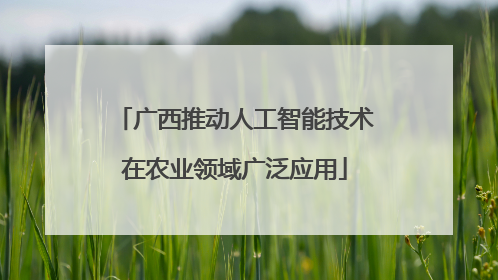 广西推动人工智能技术在农业领域广泛应用