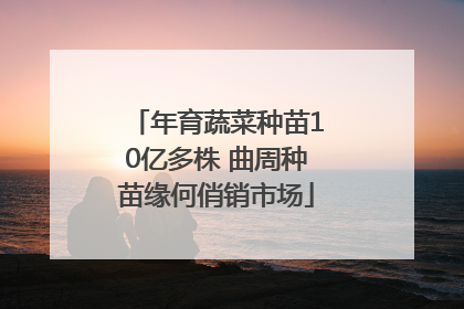 年育蔬菜种苗10亿多株 曲周种苗缘何俏销市场