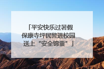 平安快乐过暑假 保康寺坪民警进校园送上“安全锦囊”