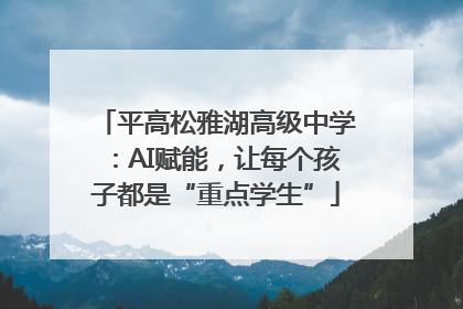 平高松雅湖高级中学：AI赋能，让每个孩子都是“重点学生”