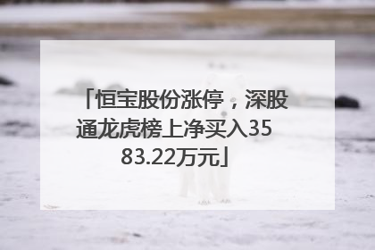 恒宝股份涨停，深股通龙虎榜上净买入3583.22万元