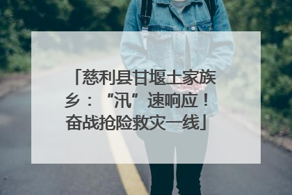慈利县甘堰土家族乡：“汛”速响应！奋战抢险救灾一线
