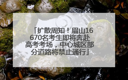 扩散周知！眉山16670名考生即将奔赴高考考场，中心城区部分道路将禁止通行