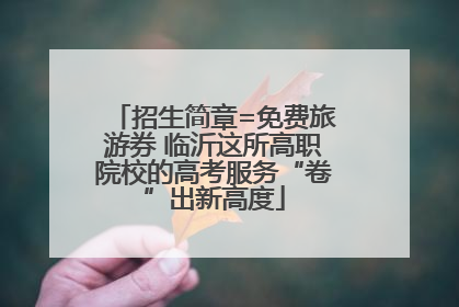 招生简章=免费旅游券 临沂这所高职院校的高考服务“卷”出新高度