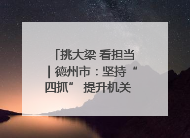 挑大梁 看担当｜德州市：坚持“四抓” 提升机关党建质效