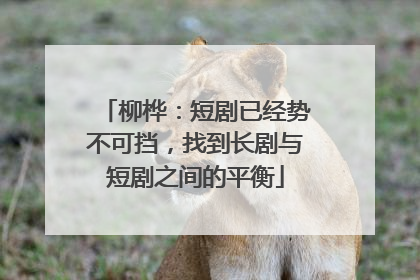 柳桦：短剧已经势不可挡，找到长剧与短剧之间的平衡