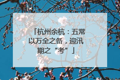 杭州余杭：五常以万全之备，迎汛期之“考”