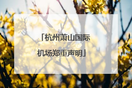 杭州萧山国际机场郑重声明