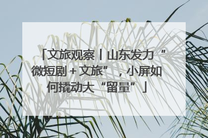 文旅观察丨山东发力“微短剧＋文旅”，小屏如何撬动大“留量”