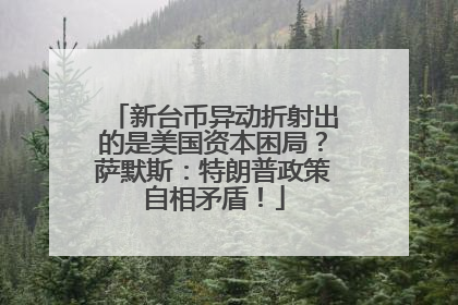 新台币异动折射出的是美国资本困局？萨默斯：特朗普政策自相矛盾！