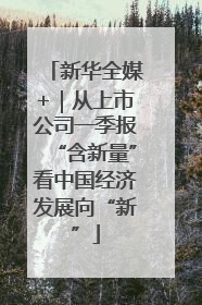 新华全媒+｜从上市公司一季报“含新量”看中国经济发展向“新”