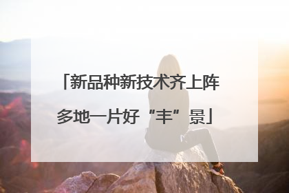 新品种新技术齐上阵 多地一片好“丰”景