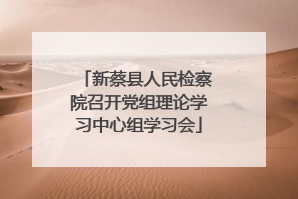 新蔡县人民检察院召开党组理论学习中心组学习会