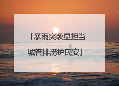 暴雨突袭显担当 城管排涝护民安