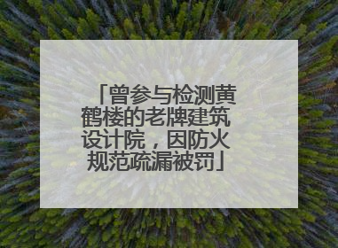 曾参与检测黄鹤楼的老牌建筑设计院，因防火规范疏漏被罚