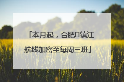 本月起，合肥⇋镇江航线加密至每周三班
