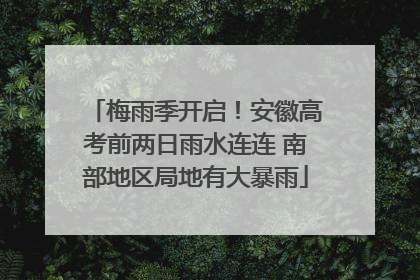 梅雨季开启！安徽高考前两日雨水连连 南部地区局地有大暴雨