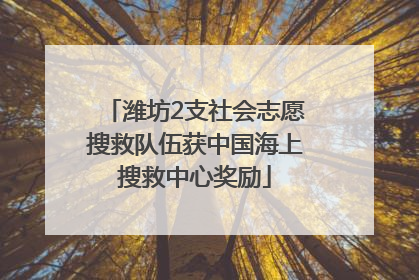 潍坊2支社会志愿搜救队伍获中国海上搜救中心奖励
