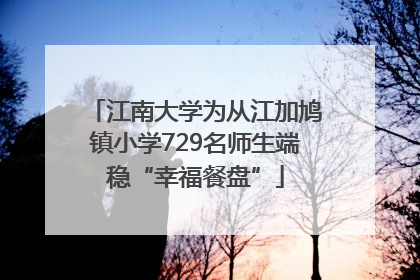 江南大学为从江加鸠镇小学729名师生端稳“幸福餐盘”