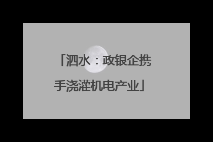 泗水：政银企携手浇灌机电产业