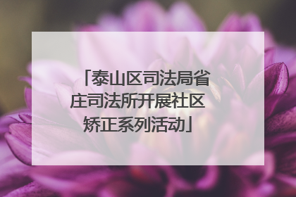 泰山区司法局省庄司法所开展社区矫正系列活动