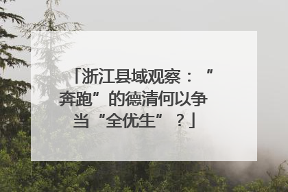 浙江县域观察：“奔跑”的德清何以争当“全优生”？