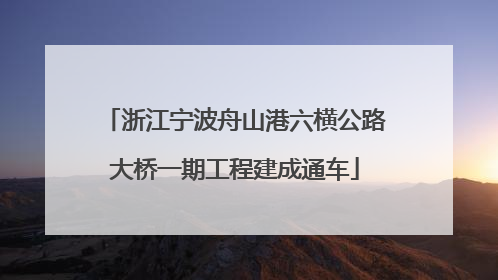 浙江宁波舟山港六横公路大桥一期工程建成通车