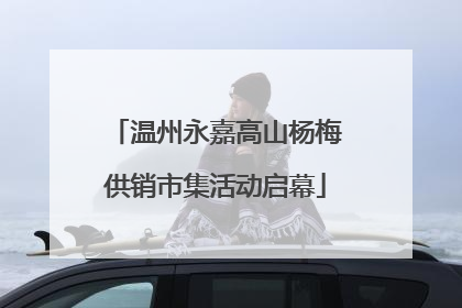 温州永嘉高山杨梅供销市集活动启幕