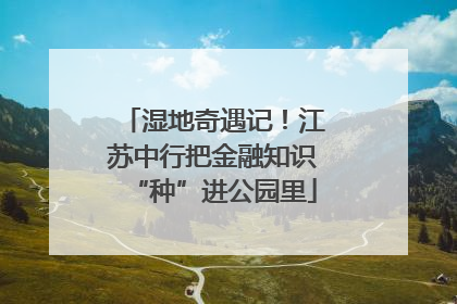 湿地奇遇记！江苏中行把金融知识“种”进公园里