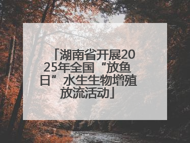 湖南省开展2025年全国“放鱼日”水生生物增殖放流活动