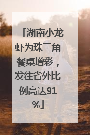 湖南小龙虾为珠三角餐桌增彩，发往省外比例高达91%