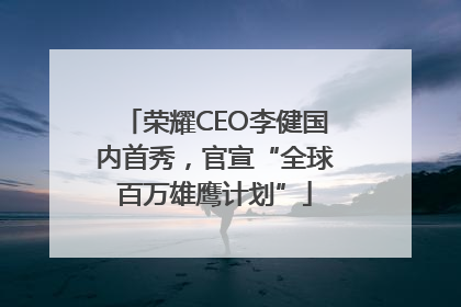 荣耀CEO李健国内首秀，官宣“全球百万雄鹰计划”