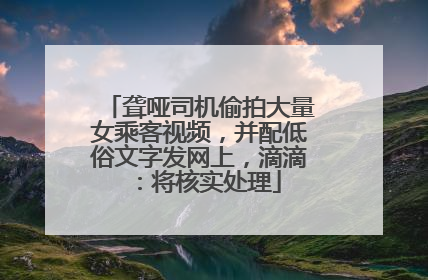 聋哑司机偷拍大量女乘客视频，并配低俗文字发网上，滴滴：将核实处理