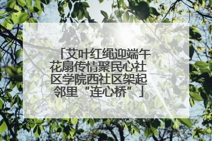 艾叶红绳迎端午花扇传情聚民心社区学院西社区架起邻里“连心桥”