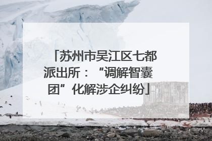 苏州市吴江区七都派出所：“调解智囊团”化解涉企纠纷