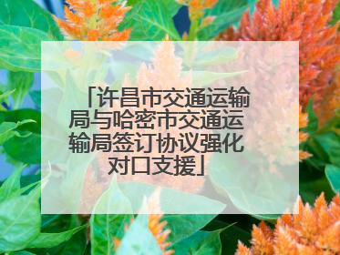 许昌市交通运输局与哈密市交通运输局签订协议强化对口支援