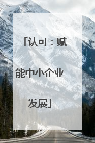 认可：赋能中小企业发展