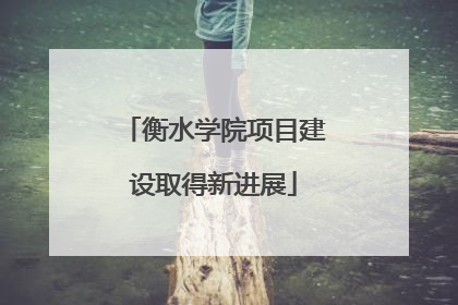衡水学院项目建设取得新进展