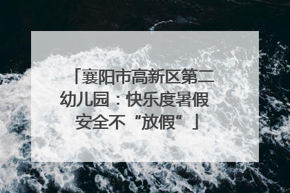 襄阳市高新区第二幼儿园：快乐度暑假 安全不“放假”