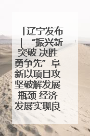 辽宁发布｜“振兴新突破 决胜勇争先”阜新以项目攻坚破解发展瓶颈 经济发展实现良好开局