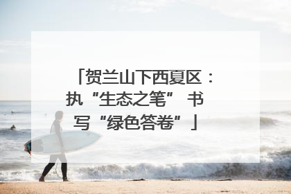 贺兰山下西夏区：执“生态之笔” 书写“绿色答卷”
