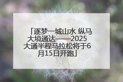 逐梦一城山水 纵马大境通达——2025大通半程马拉松将于6月15日开跑